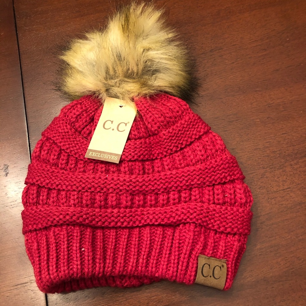 C.C Knit Beanie with Pom